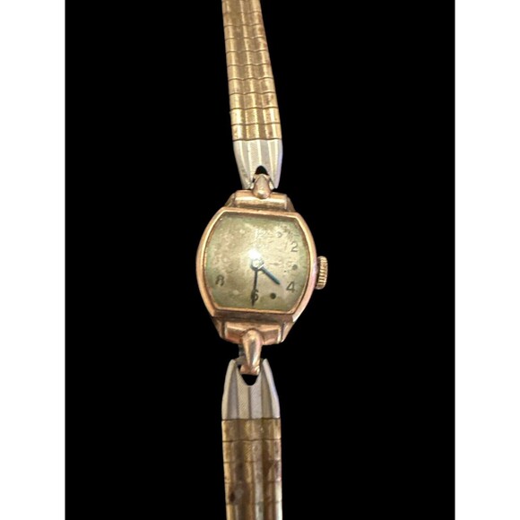 Antique Vintage 14K Gold Filled Silvana Women's Dainty Band Watch Untested - Picture 3 of 5